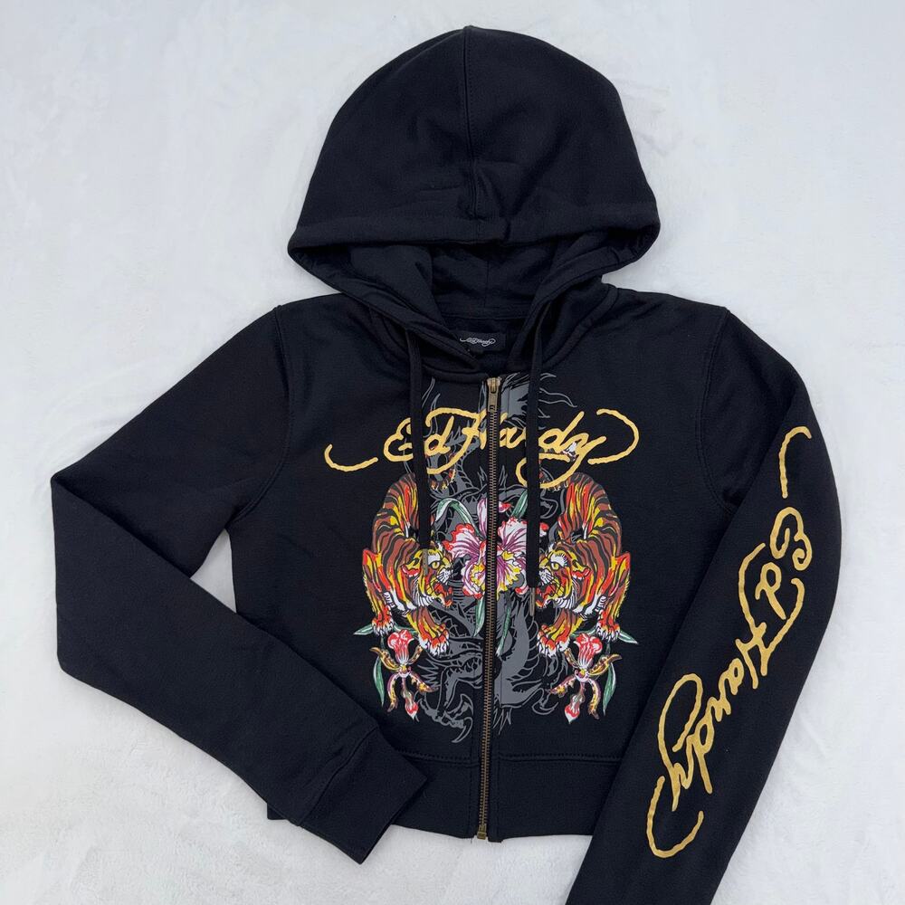 Ed Hardy Zip Up Hoodie (Size M)